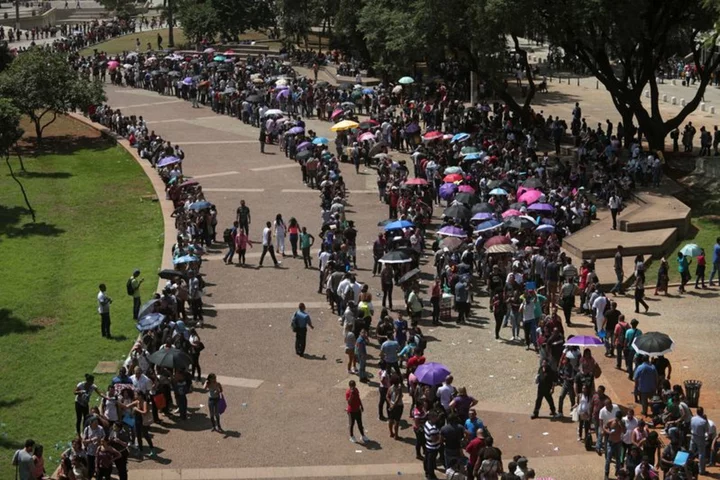 Brazil's jobless rate hits lowest since 2014 for a quarter through June