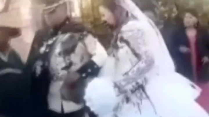 Wedding ruined as groom's ex throws poo over newlyweds outside church