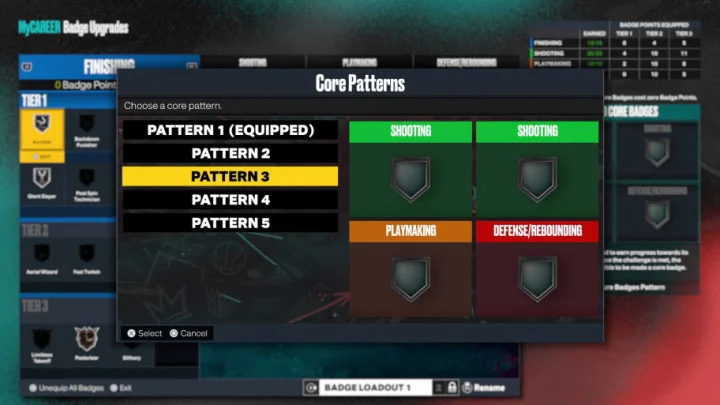 NBA 2K23 Core Badge Patterns Explained