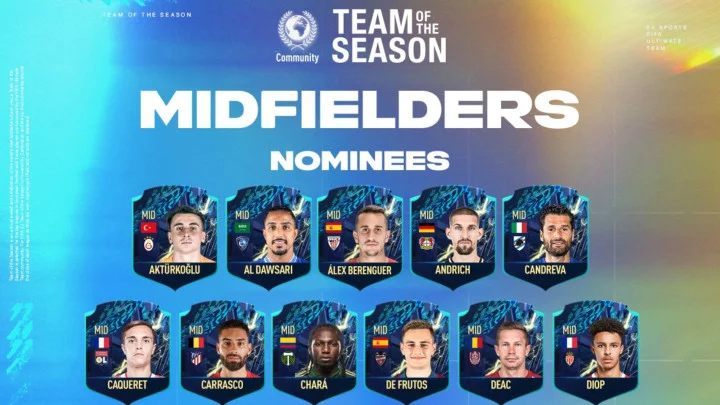 FIFA 22 Community TOTS Midfielders Nominees Revealed