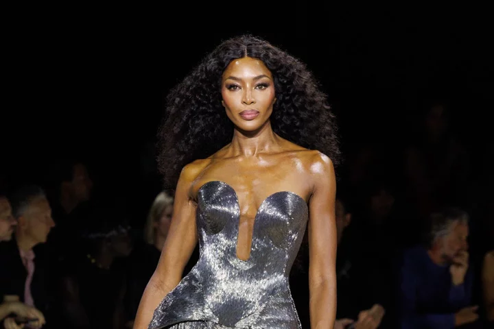 Naomi Campbell on the catwalk at Sarah Burton’s final Alexander McQueen show