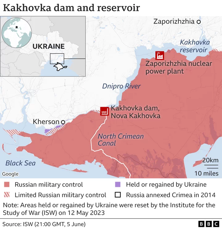 Ukraine dam: Thousands evacuated from ‘critical zone’ near Kakhovka plant