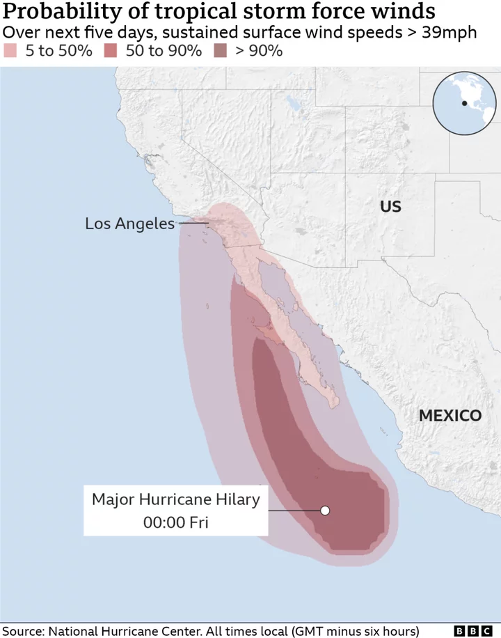 Hurricane Hilary: Category 4 hurricane approaches California