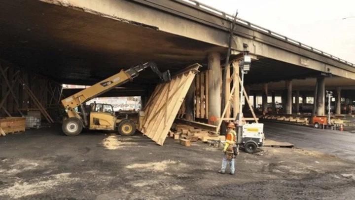 Los Angeles freeway closed after fire will reopen by Tuesday, ahead of schedule, governor says