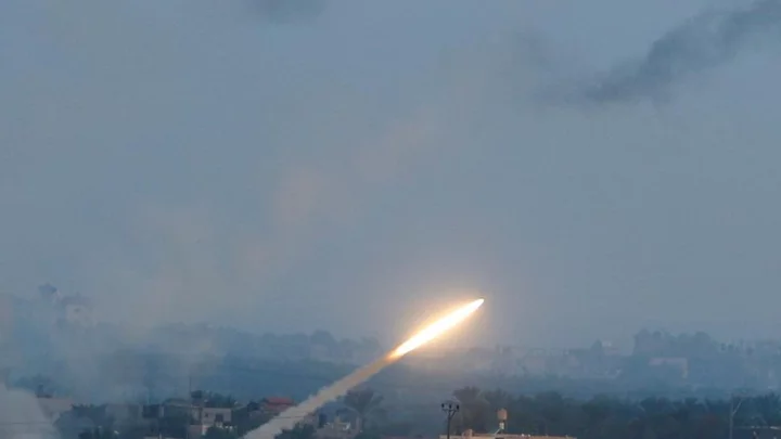 Dozens of rockets fired from Gaza towards Israel