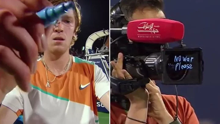 Tennis star Andrey Rublev compared to Zeus after winning a 'lightning bolt'