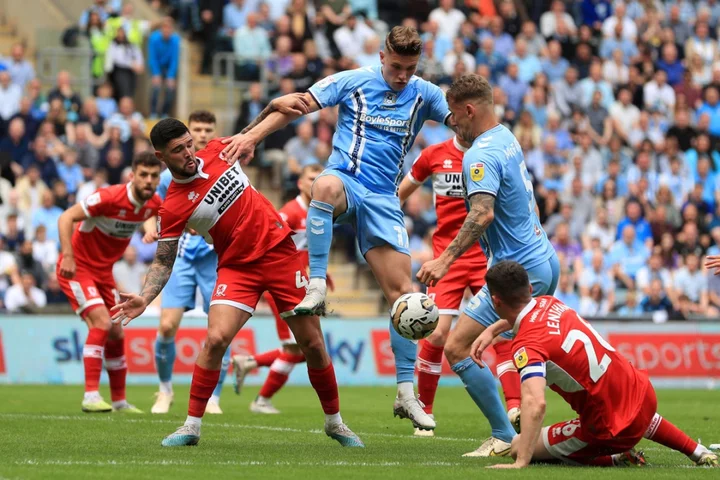 Coventry’s Mark Robins feels pressure is on Middlesbrough in play-off second leg