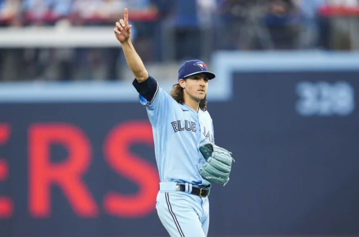 Kevin Gausman played catcher for an extra-special Blue Jays first pitch