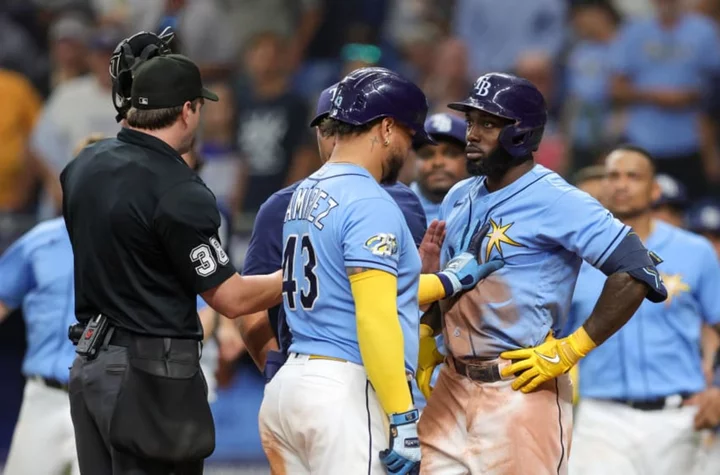 Yankees, Rays benches clear twice in minutes over Randy Arozarena gets plunked