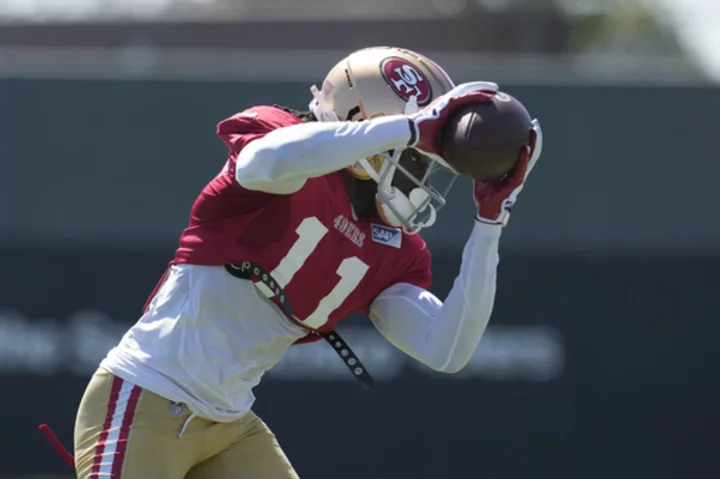 49ers receiver Brandon Aiyuk is emerging as a star in training camp