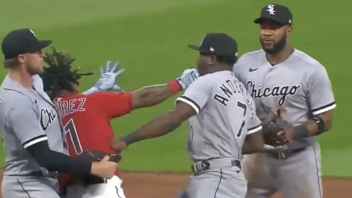 Jose Ramirez Knocked Out Tim Anderson During Guardians - White Sox Brawl