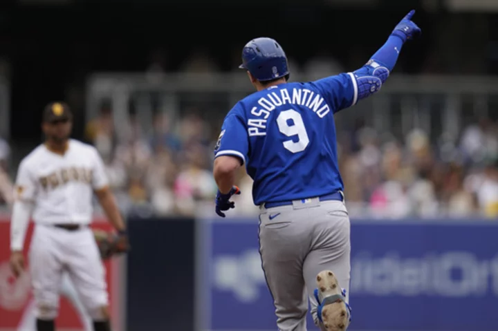 Pasquantino hits 2-run homer, Royals beat struggling Padres 4-3