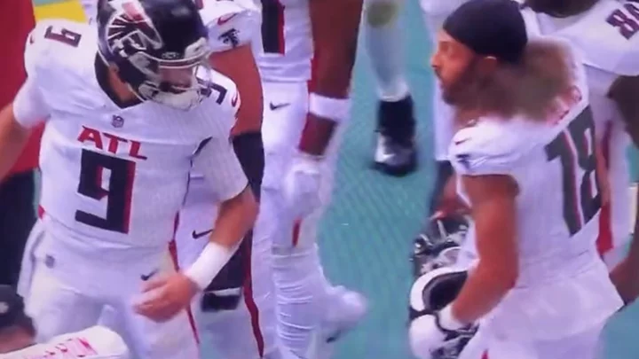 Mack Hollins Not Pleased With Desmond Ridder on Falcons Sideline