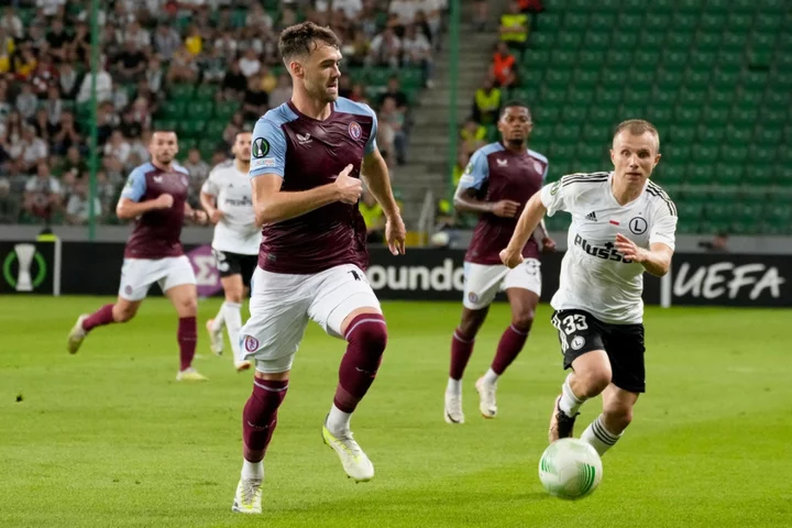 Aston Villa suffer defeat at Legia Warsaw on return to European action