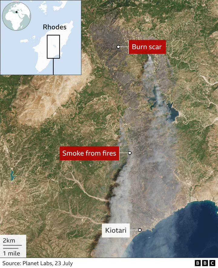 Greece fires in maps and satellite images show extent of damage