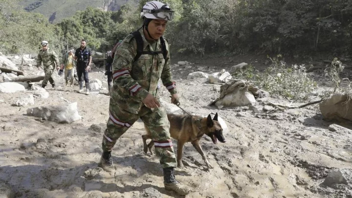 Colombia landslide: Rescuers search for survivors amid mud