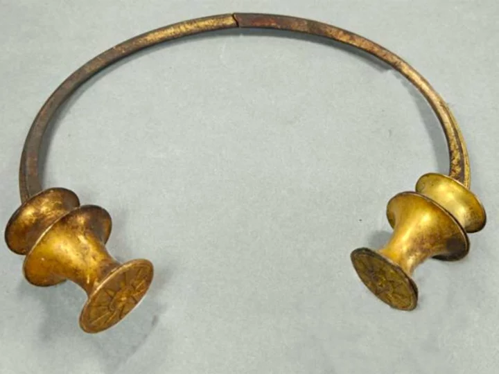 Spanish water worker finds ancient gold necklaces on hillside