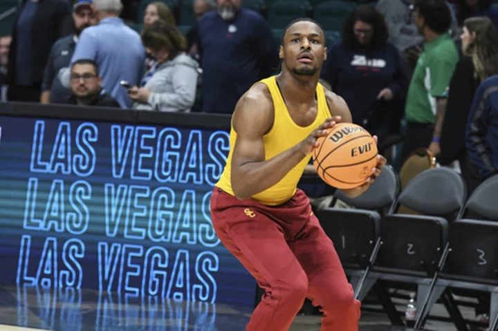 Bronny James takes pregame warmups with USC as return draws nearer